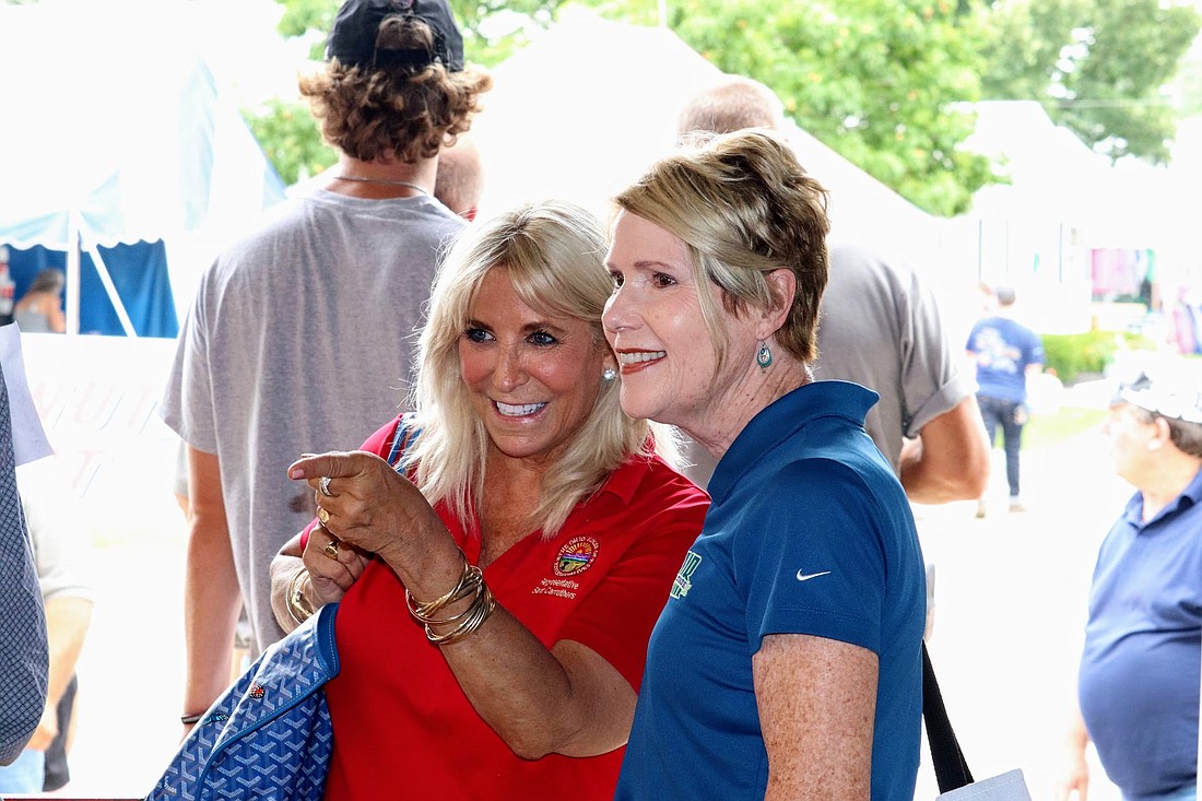 R to L State Representative Sara Carruthers and Dorothy Pelanda,Director of the Ohio Department of Agriculture